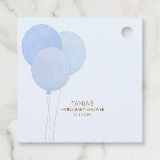 Blue Teddy wir können frühzeitig abwarten Twins Ba Geschenkanhänger (Rückseite)