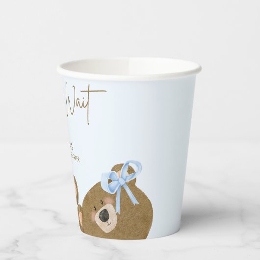 Blue Teddy wir können frühzeitig abwarten Twins Ba Pappbecher (Links)