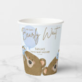 Blue Teddy wir können frühzeitig abwarten Twins Ba Pappbecher (Vorderseite)