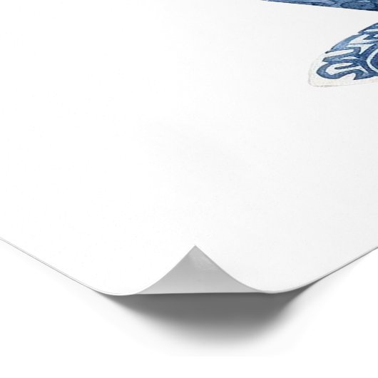 Blue Tee Party Baby Dusche Begrüßungszeichen Poster (Ecke)