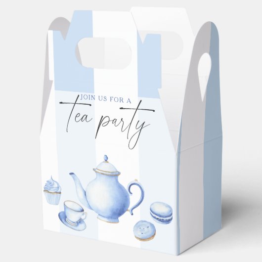 Blue Tee Party Baby Dusche Geschenkschachtel (Geöffnet)