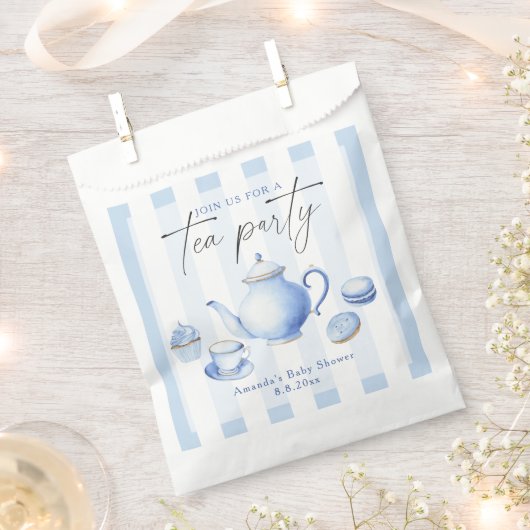 Blue Tee Party Baby Dusche Geschenktütchen (Ausgeschnitten)