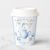Blue Tee Party Baby Dusche Pappbecher (Vorderseite)