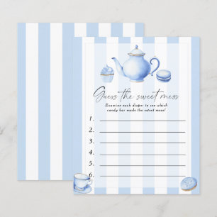 Blue Tee Party Baby Dusche Raten Sie das süße Chao