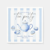 Blue Tee Party Baby Dusche Serviette (Vorderseite)