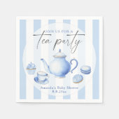 Blue Tee Party Baby Dusche Serviette (Vorderseite)