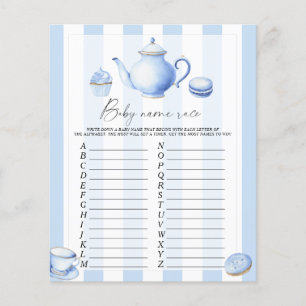 Blue Tee Party - Baby name race game