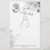 Blue Tee Party Blütenschau Brautspiel (Vorderseite)