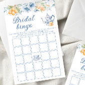 Blue Tee Party Floral Brautparty Bingo Game