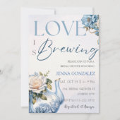 Blue Tee Party Liebe Braut Brautparty Einladung (Vorderseite)
