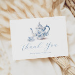 Blue Tee Party Vielen Dank Note Card Dankeskarte<br><div class="desc">Personalisieren Sie Ihre Daten oder klicken Sie auf "Weitere Anpassungen vornehmen",  um Schriftart Stile,  Größe und Farben zu bearbeiten.</div>