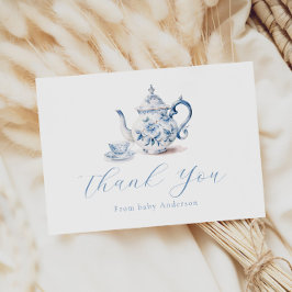 Blue Tee Party Vielen Dank Note Card Dankeskarte