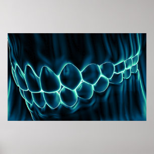 Blue Teeth Bite & Gums Zahnarzt Orthodontist Poste Poster