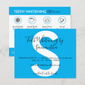 Blue Teeth Whitening Aftercare Instruction Tipp (Vorne/Hinten)
