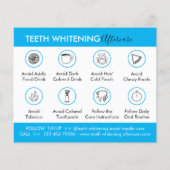 Blue Teeth Whitening Aftercare Instruction Tipp (Rückseite)