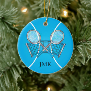Blue Tennis Ball Personalisieren Keramik Ornament