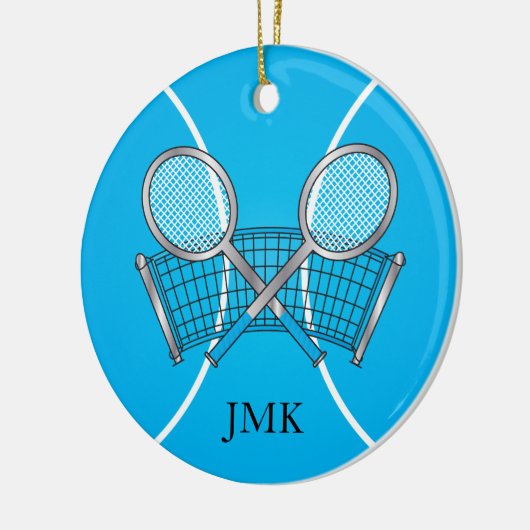 Blue Tennis Ball | Personalisieren Keramik Ornament (Links)
