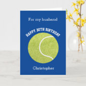 Blue Tennis Birthday Husband Karte (Gelbe Blume)