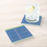 Blue Tennis Court Modern Tennis Player Glasuntersetzer<br><div class="desc">Personalisiertes klassisches Tennisgelände-Design in Blau mit klassischen, schicken, prächtigen und eleganten Tennisschlägern und grünen Tennisbällen. Einfaches, minimalistisches Geschenk für Ihren Tennistrainer oder Ihr Tennisteam. Personalisiertes Geschenk für einen Tennisspieler. Blue Tennis Court Illustration. Trendy Tennisspieler Wohngestaltung. Moderne Tennisspielgeschenke. Cooles Retro-Geschenk für Ihren Tennistrainer oder das Tennisteam der Schule! Tennis Hochzeitsvorstellungen. Tennisgeschenk...</div>