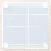 Blue Tennis Court Modern Tennis Player Glasuntersetzer (Rückseite)