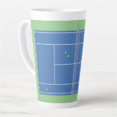 Blue Tennis Court Modern Tennis Player Milchtasse (Linke Ecke)