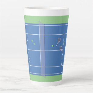 Blue Tennis Court Modern Tennis Player Milchtasse