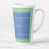 Blue Tennis Court Modern Tennis Player Milchtasse (Rechts)