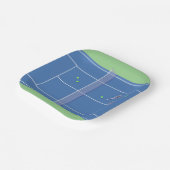 Blue Tennis Court Modern Tennis Player Pappteller (Gewinkelt)