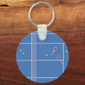 Blue Tennis Court Modern Tennis Player Schlüsselanhänger (Vorderseite)