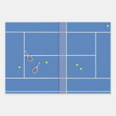 Blue Tennis Court Preppy Modern Tennis Player Geschenkpapier Set (Vorderseite 2)