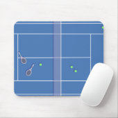 Blue Tennis Court Preppy Modern Tennis Player Mousepad (Mit Mouse)