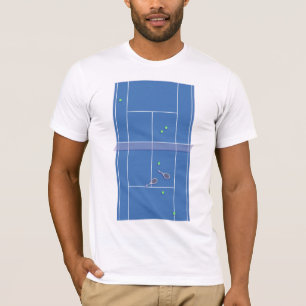 Blue Tennis Court Preppy Modern Tennis Player T-Shirt