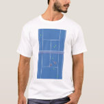 Blue Tennis Court Tennis Player T-Shirt<br><div class="desc">Personalisiertes klassisches Tennisgelände-Design in Blau mit klassischen, schicken, prächtigen und eleganten Tennisschlägern und grünen Tennisbällen. Einfaches, minimalistisches Geschenk für Ihren Tennistrainer oder Ihr Tennisteam. Personalisiertes Geschenk für einen Tennisspieler. Blue Tennis Court Illustration. Trendy Tennisspieler Wohngestaltung. Moderne Tennisspielgeschenke. Cooles Retro-Geschenk für Ihren Tennistrainer oder das Tennisteam der Schule! Tennis Hochzeitsvorstellungen. Tennisgeschenk...</div>