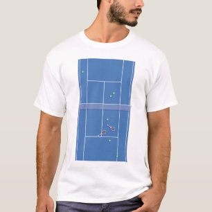 Blue Tennis Court Tennis Player T-Shirt