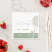 Blue Tennis First Birthday Boy Preppy Classic Serviette (Beispiel)