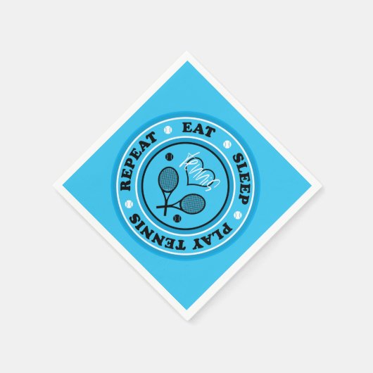 Blue Tennis Party 2, individuell einstellbar Serviette (Ecke)