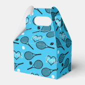 🎾 💙 🤍 Blue Tennis Party, kundenspezifisch Geschenkschachtel (Rückseite)