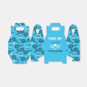 🎾 💙 🤍 Blue Tennis Party, kundenspezifisch Geschenkschachtel (Ungefaltet)