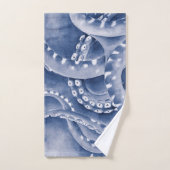 Blue Tentacles Monochrome Badhandtuch Set (Handtuch)