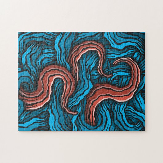 Blue Tentacles Puzzle (Horizontal)