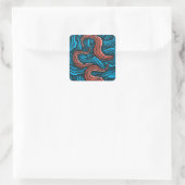 Blue Tentacles Quadratischer Aufkleber (Tasche)