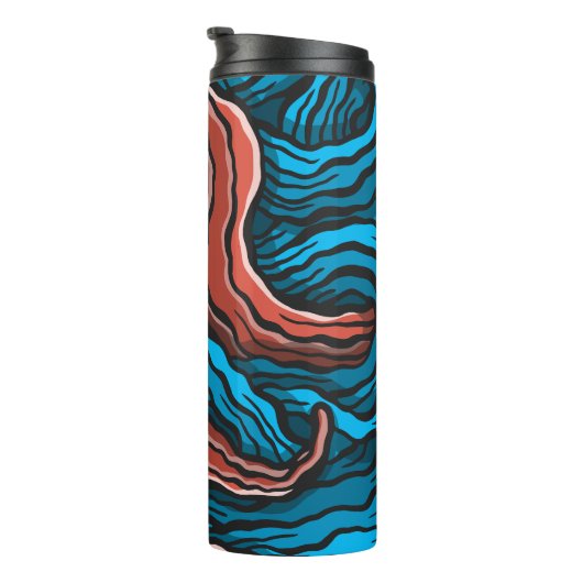 Blue Tentacles Thermosbecher (Nach rechts gedreht)