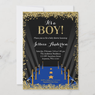 Blue Teppich Hollywood Imitats Glitzer Boy Baby Du Einladung