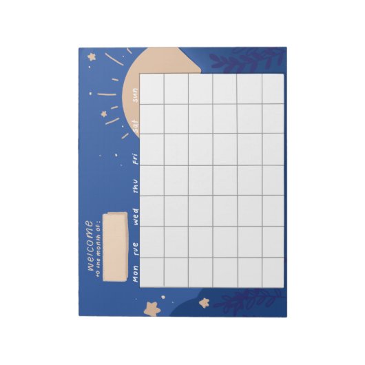 Blue Termin Notepad Notizblock (Rotiert)