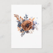 Blue Terracotta Boho Elegante Hochzeiten Details Begleitkarte (Rückseite)