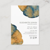 Blue Terracotta Einmalige Wasserfarbe Abstrakt Visitenkarte (Rückseite)