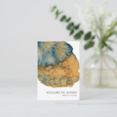 Blue Terracotta Einmalige Wasserfarbe Abstrakt Visitenkarte (Stehend Vorderseite)