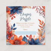 Blue Terracotta Fall Babydusche Windelwanne Begleitkarte (Vorderseite)