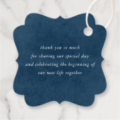 Blue Terracotta Floral Wedding Vielen Dank Geschenkanhänger (Rückseite)