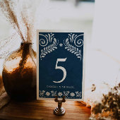 Blue Terracotta Mexican Wedding Tischnummer